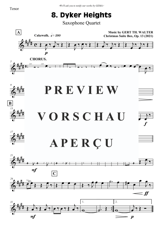 Produktgalerie: Seite 7 von 8 Dyker Heights, , (Saxophon Quartett)