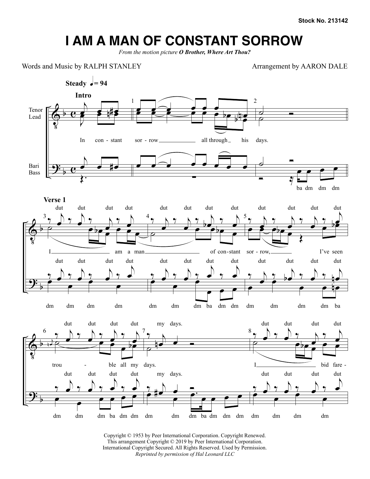 Produktbild zu: I Am A Man Of Constant Sorrow (arr. Aaron Dale)