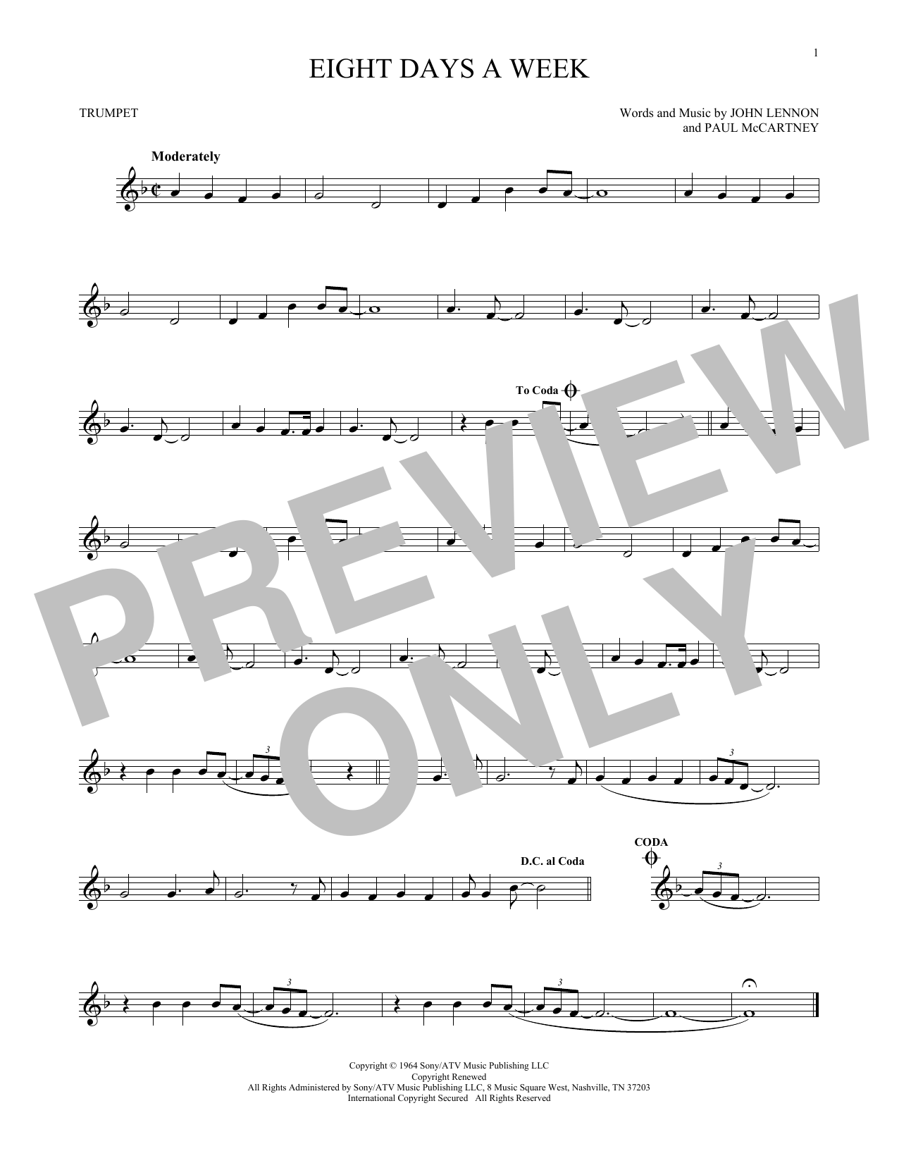 Produktgalerie: Seite 1 von 1 Eight Days A Week, The Beatles, Trompete
