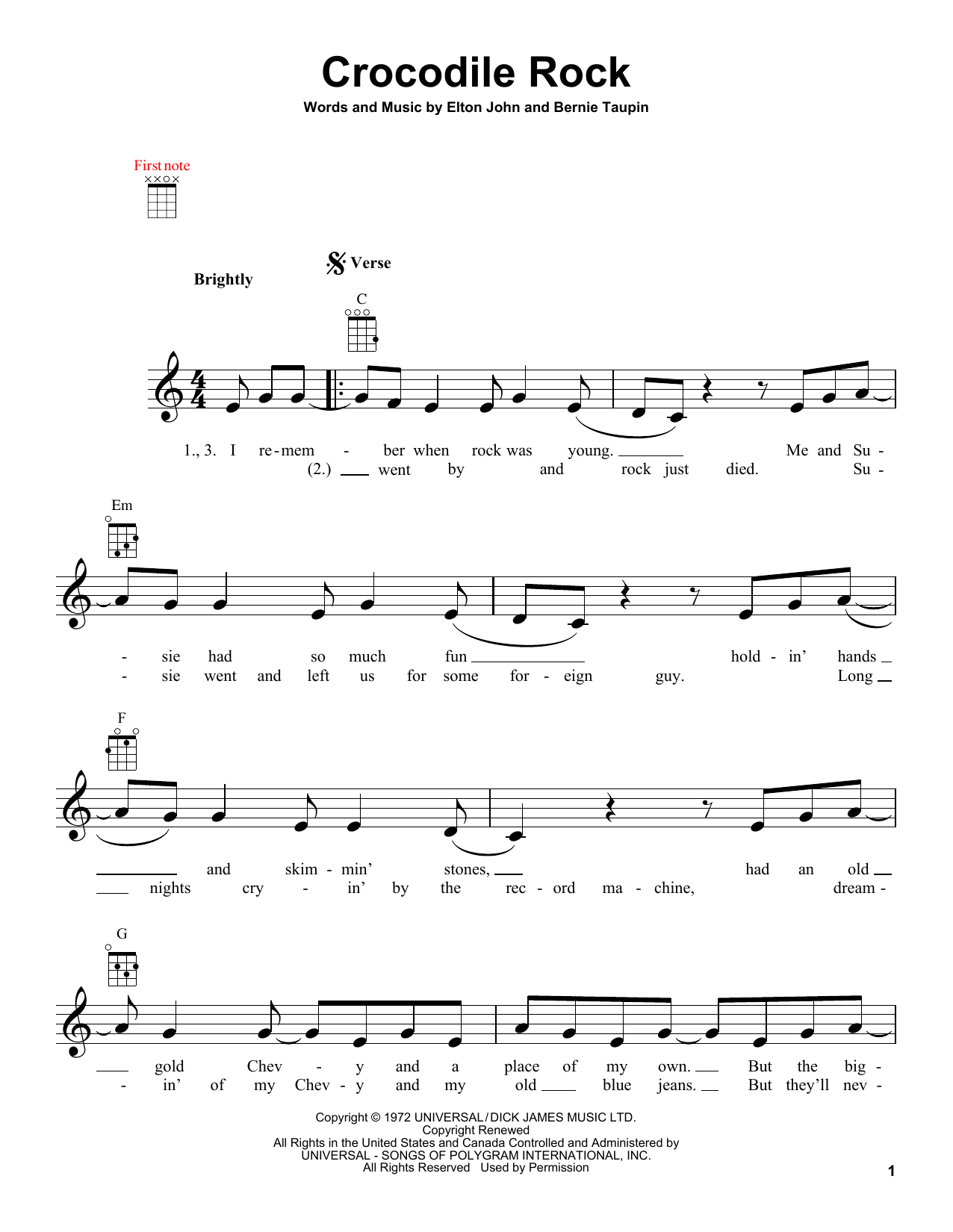 Product gallery: Page 1 of 1 Crocodile Rock, Elton John