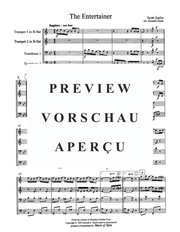 Produktgalerie: Seite 3 von 10 The Entertainer, , Blechbläser Quartett
