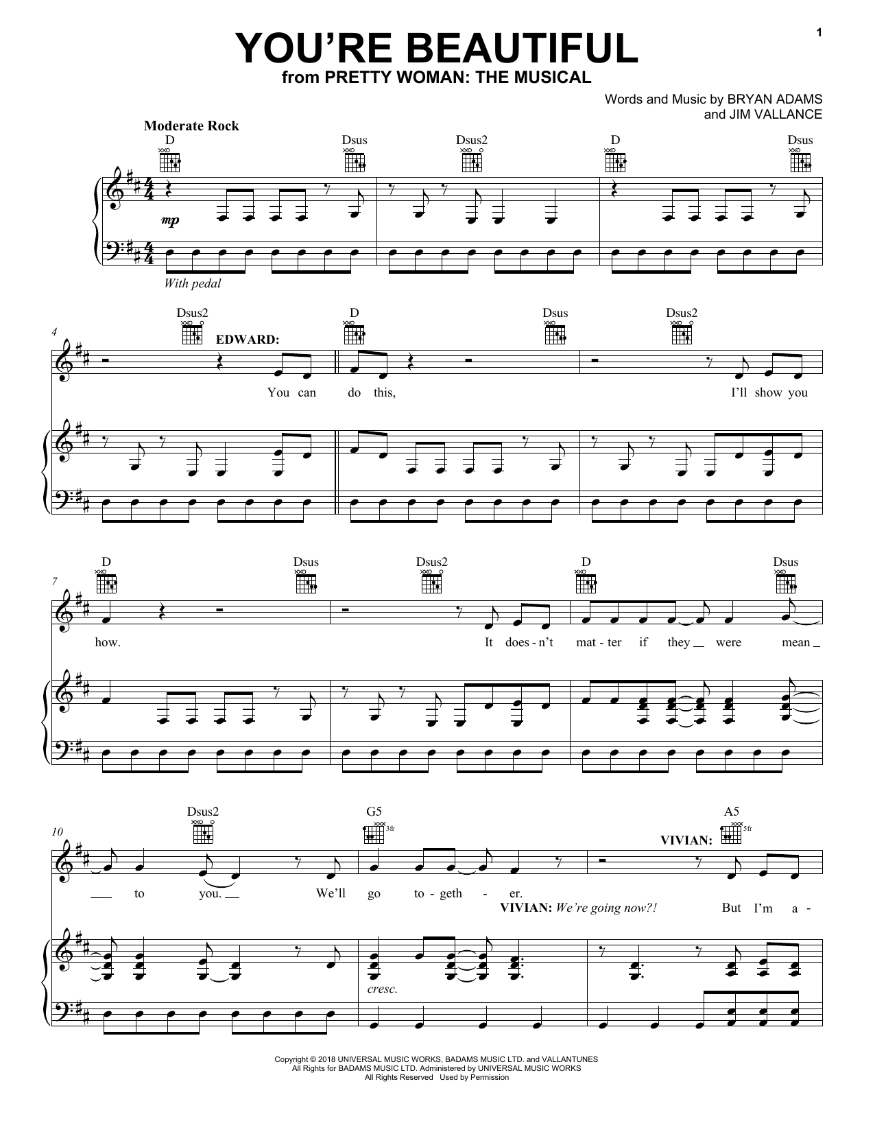 Produktbild zu: You're Beautiful (from Pretty Woman: The Musical)