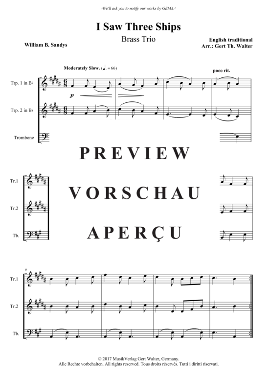 Produktbild zu: I Saw Three Ships Traditional