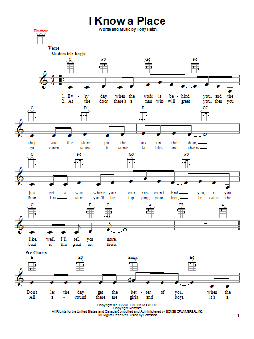 Product gallery: Page 1 of 1 I Know A Place, Petula Clark