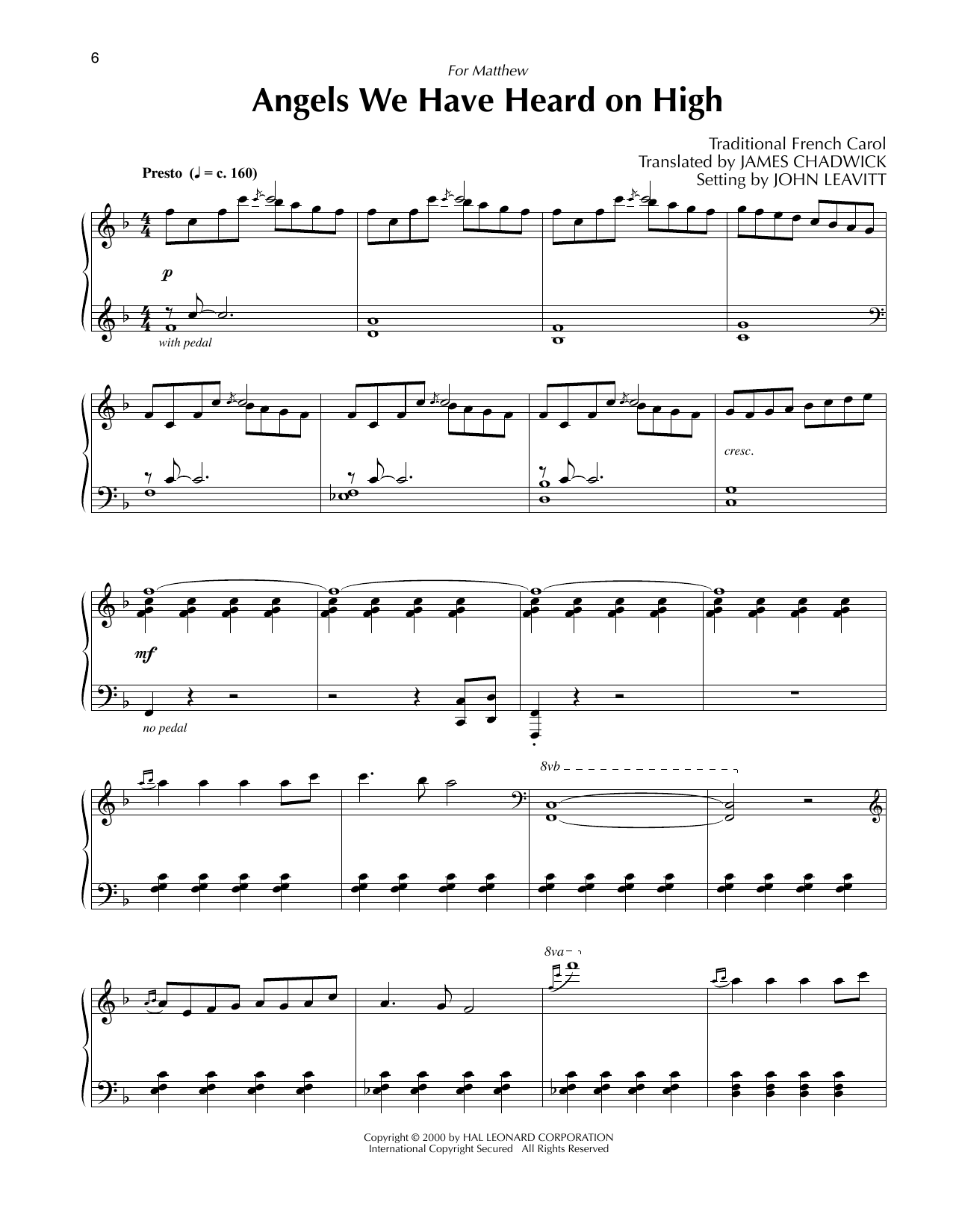 Product picture to: Angels We Have Heard On High (arr. John Leavitt)