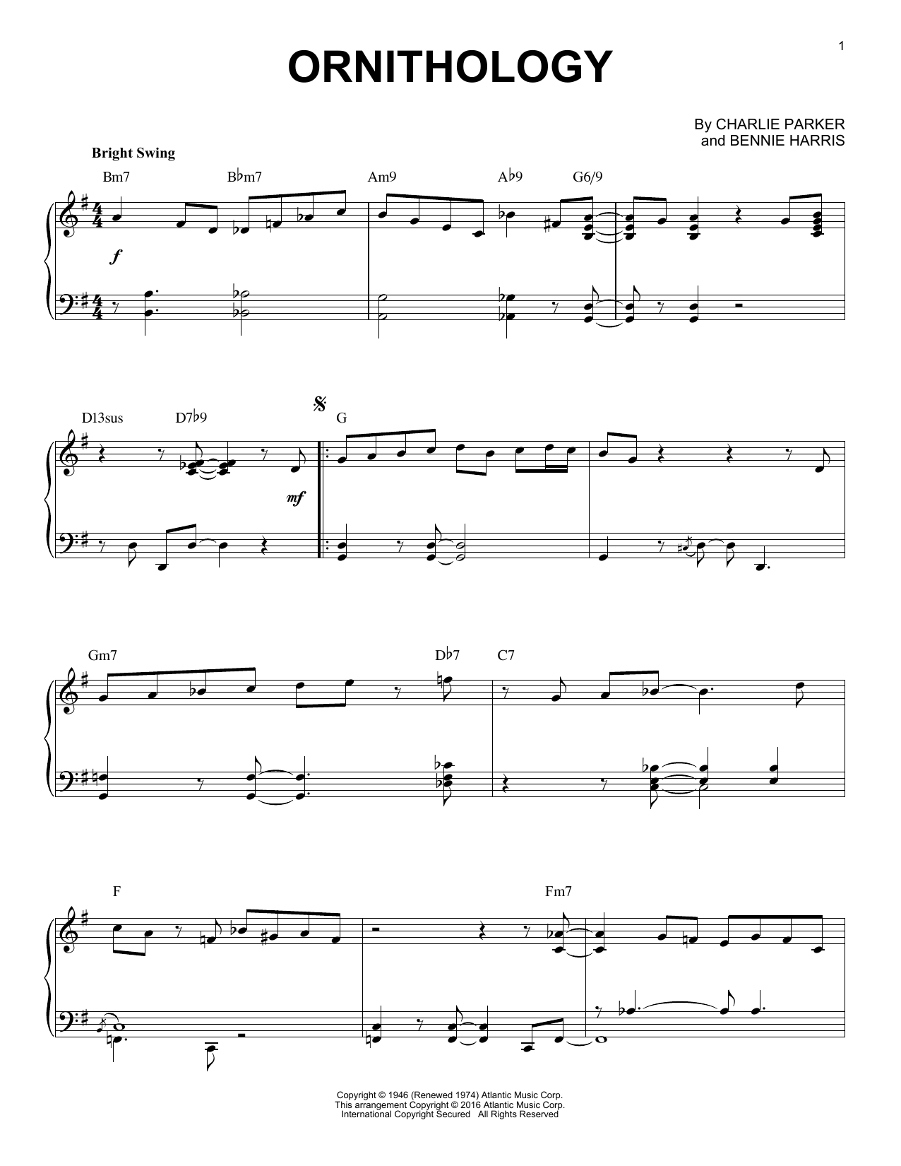 Produktbild zu: Ornithology (arr. Brent Edstrom)