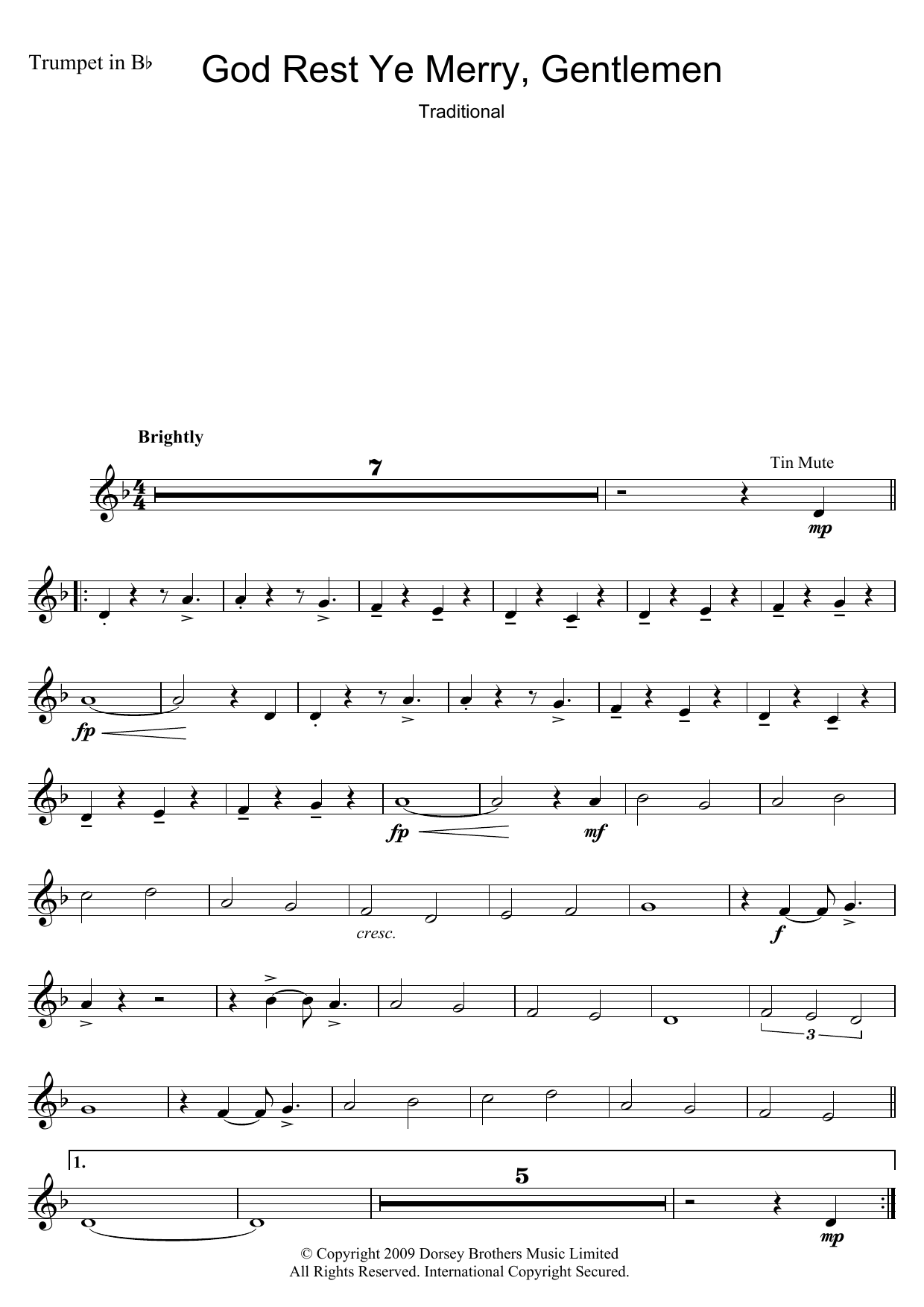 Produktgalerie: Seite 1 von 1 God Rest Ye Merry, Gentlemen, Traditional Carol, Trompete