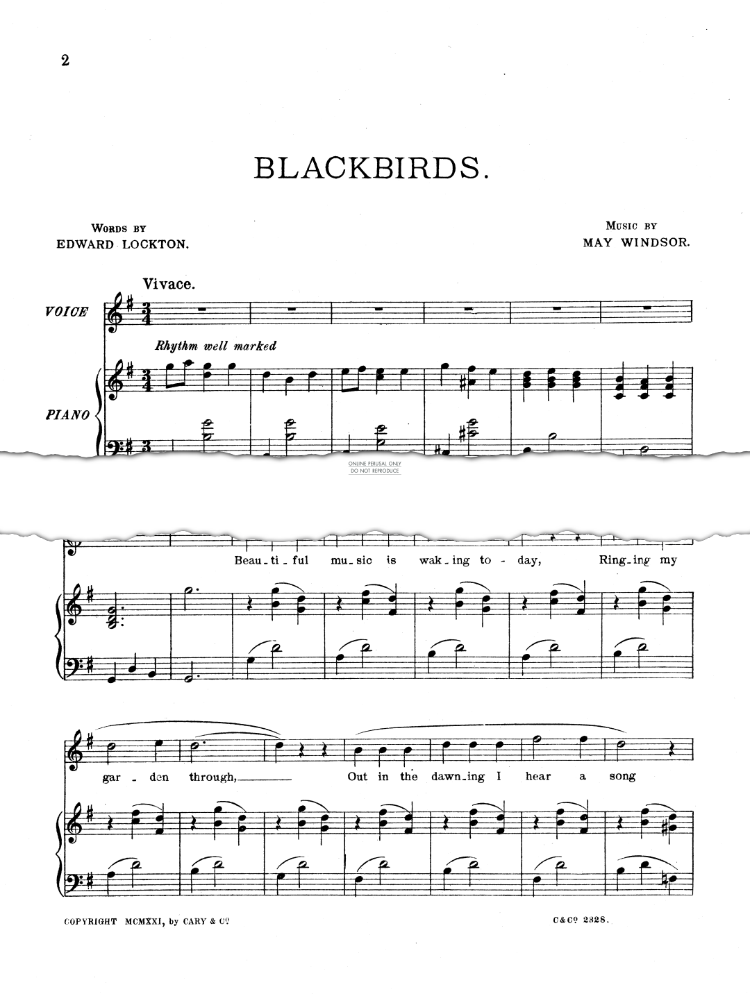 Produktgalerie: Seite 1 von 1 Blackbirds, May Windsor, Gesang, Klavier