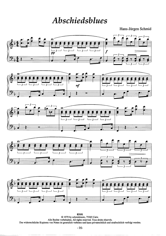 Product picture to: Abschiedsblues Hans-Juergen Schmid