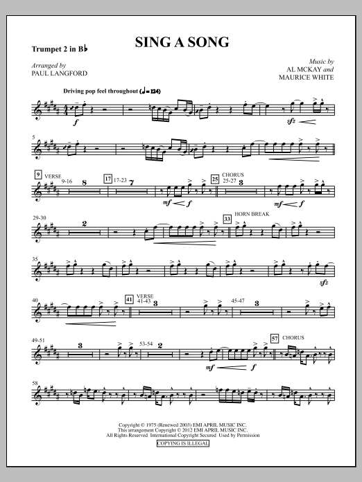 Product picture to: Sing A Song - Trumpet 2