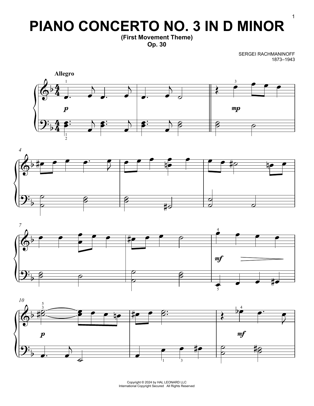 Produktbild zu: Piano Concerto No. 3 In D Minor, Op. 30