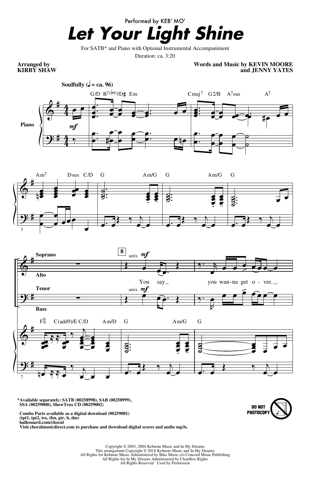 Produktbild zu: Let Your Light Shine (arr. Kirby Shaw)
