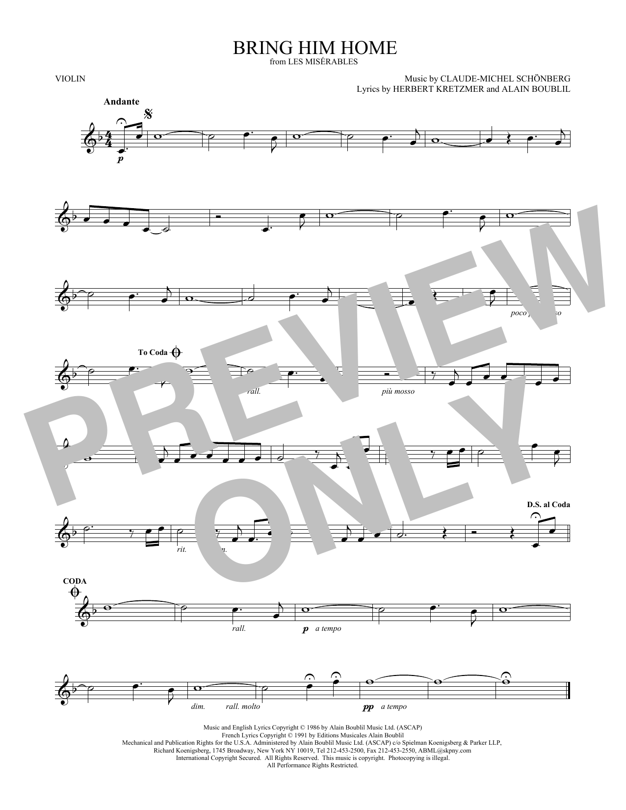 Product gallery: Page 1 of 1 Bring Him Home, Claude-Michel Schönberg