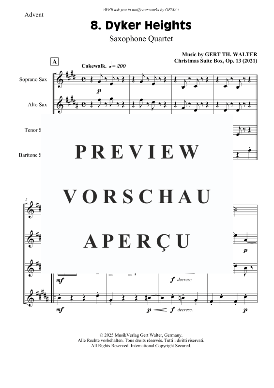 Produktgalerie: Seite 2 von 8 Dyker Heights, , (Saxophon Quartett)