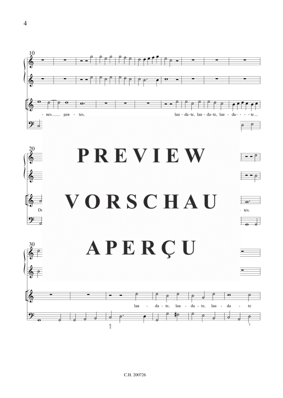 gallery: Laudate Dominum , , (2 Chöre 9-stimmig, 2 Violinen und BC)