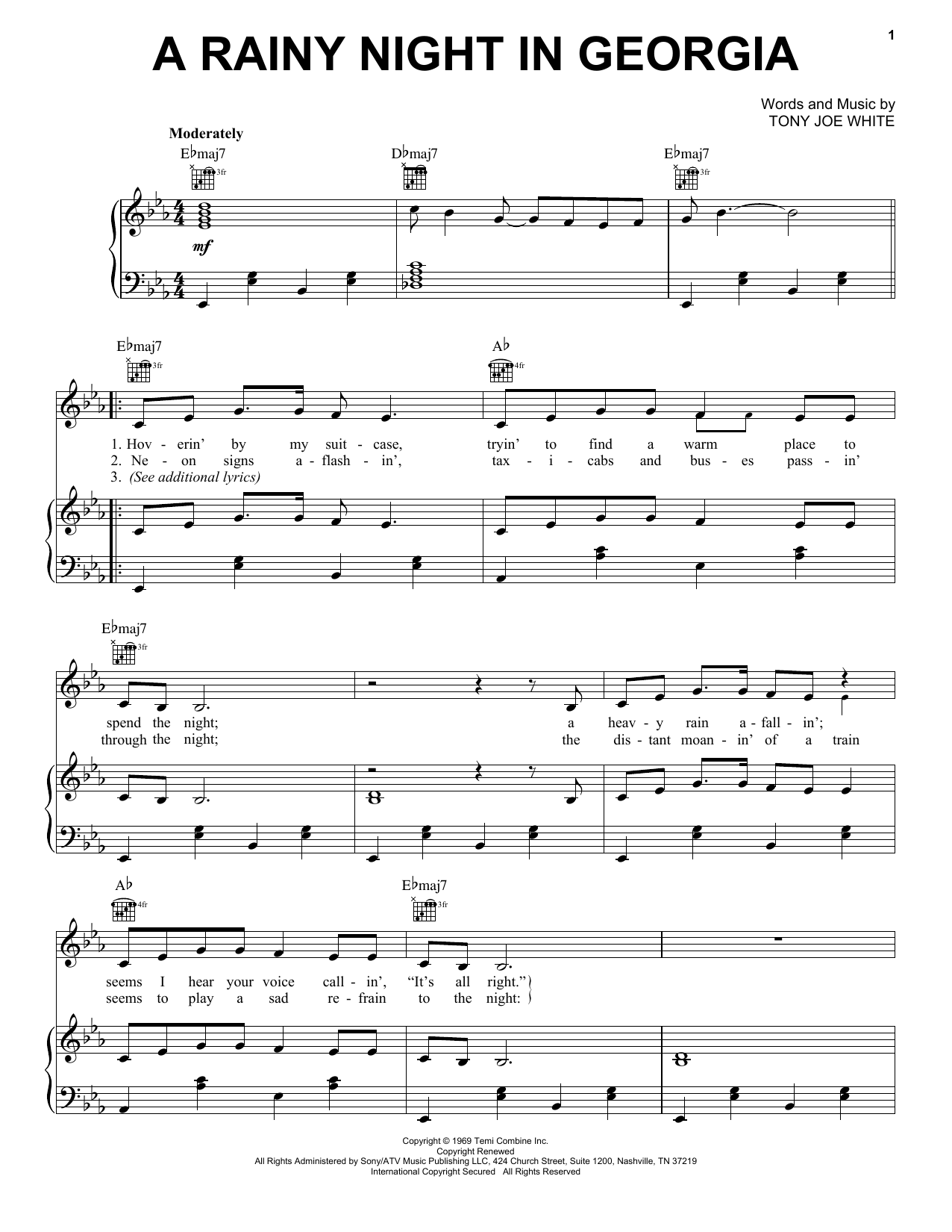 Produktgalerie: Seite 1 von 1 A Rainy Night In Georgia, Brook Benton, Gesang, Gitarre, Klavier