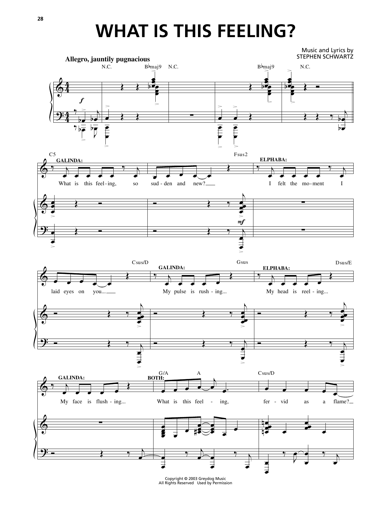 Product picture to: What Is This Feeling? (from Wicked)