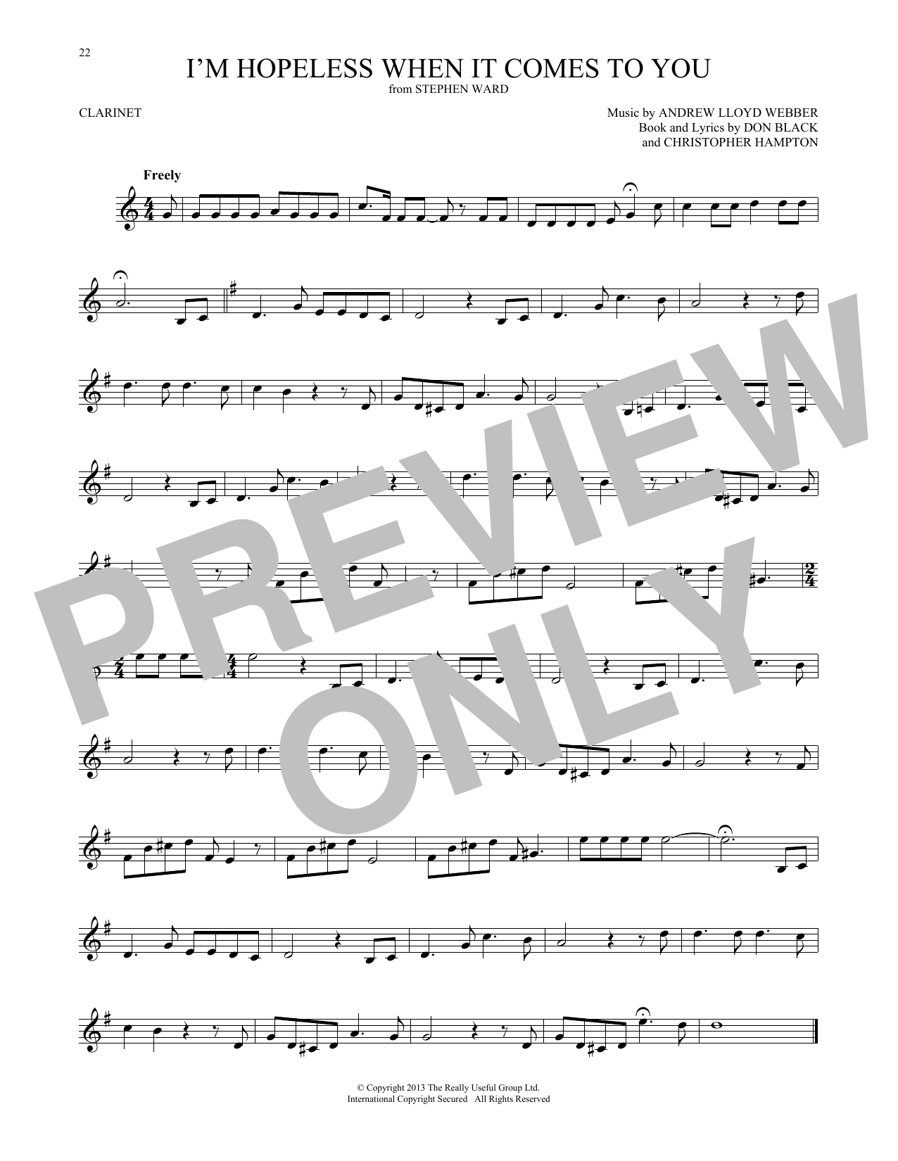 Product gallery: Page 1 of 1 I'm Hopeless When It Comes To You (from Stephen Ward), Andrew Lloyd Webber