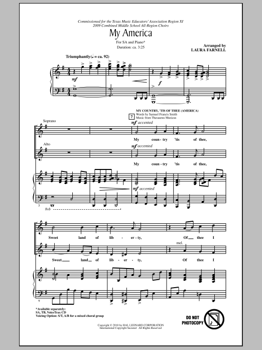 Produktbild zu: My America (Choral Medley)