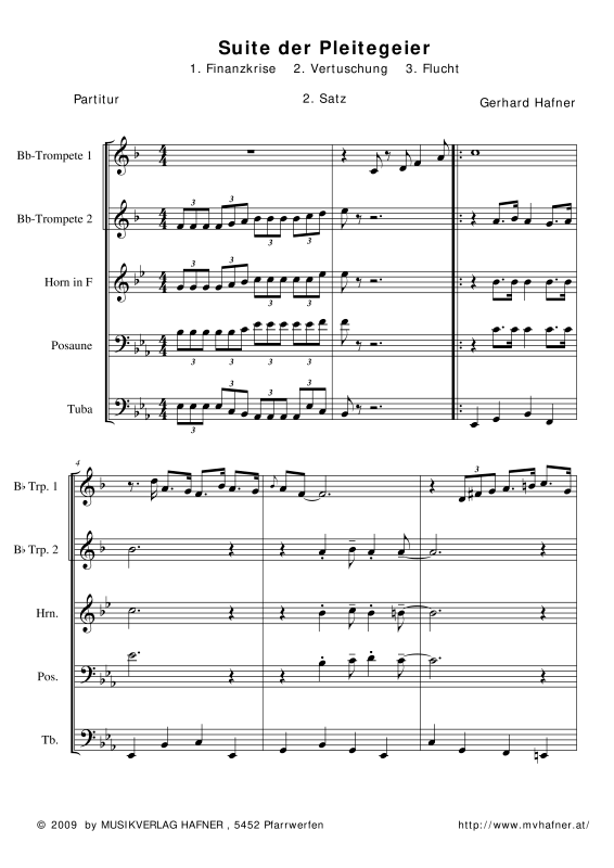 Produktgalerie: Seite 1 von 11 Suite der Pleitegeier, , (Blechbläser Quintett)