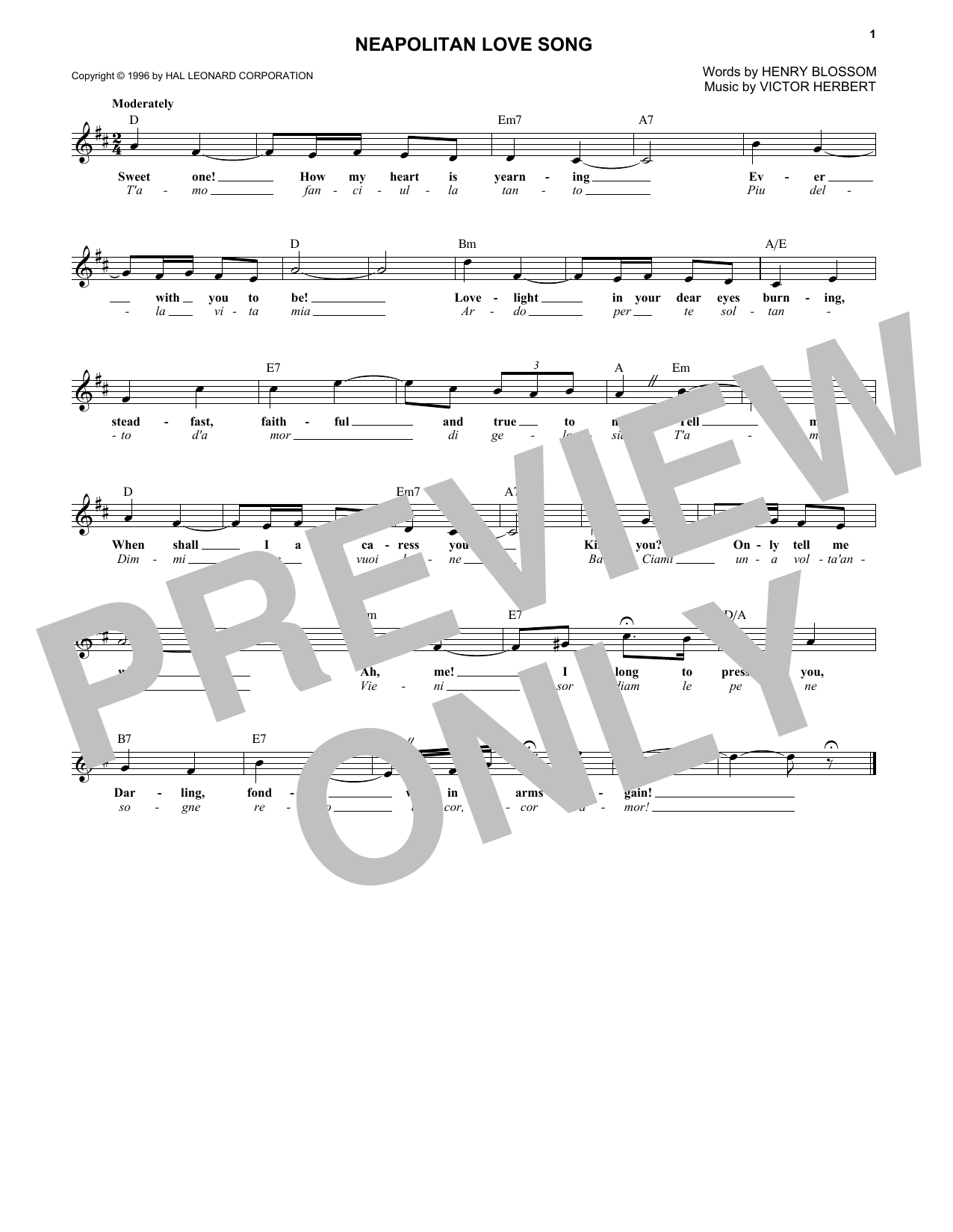 Produktbild zu: Neapolitan Love Song
