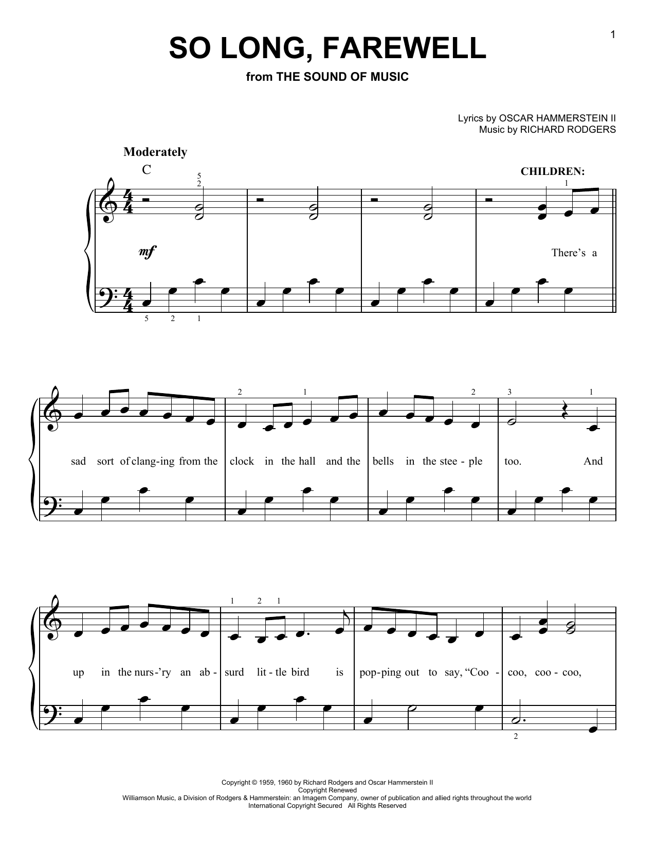 Produktbild zu: So Long, Farewell (from The Sound of Music)