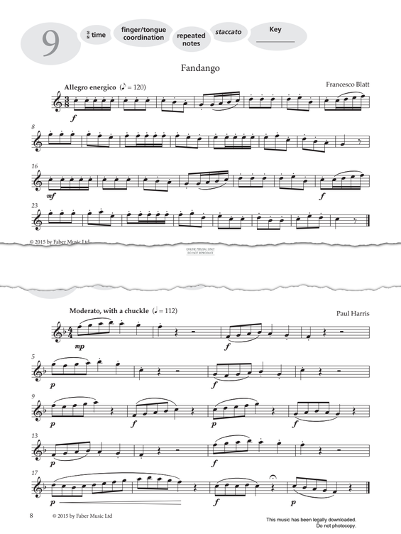 Product gallery: Page 1 of 1 Study No.9 Fandango (from 'More Graded Studies For Flute Book One'), Francesco Blatt