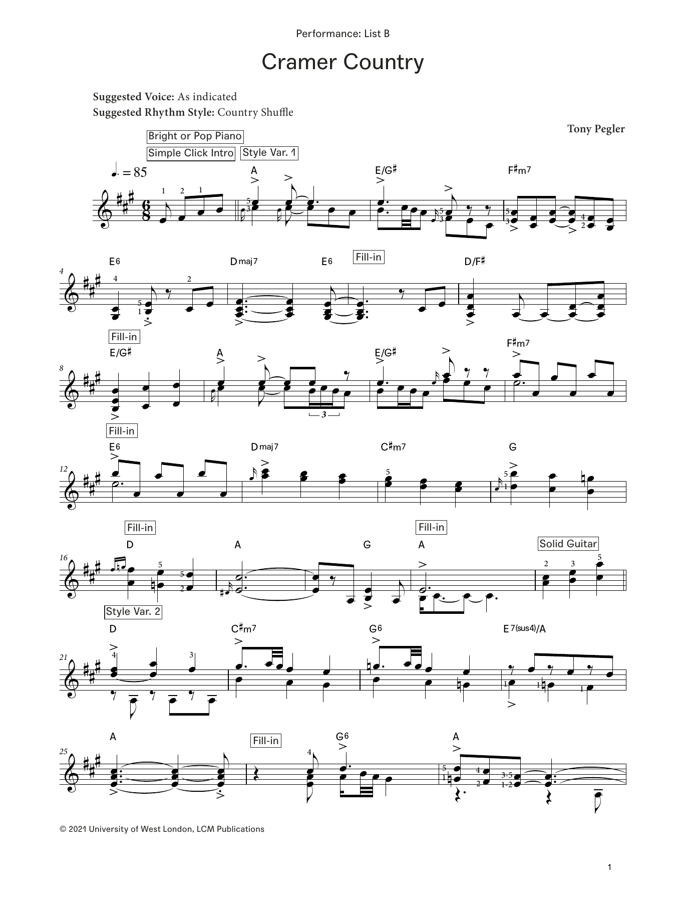 Produktgalerie: Seite 1 von 1 Cramer Country (from LCME Electronic Keyboard Grade 8 List B), Tony Pegler, Klavier