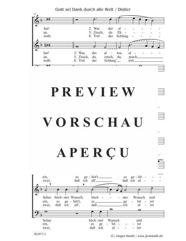 gallery: Gott sei Dank durch alle Welt (Der Jahrkreis, Op.5 No.8), , (Gemischter Chor)