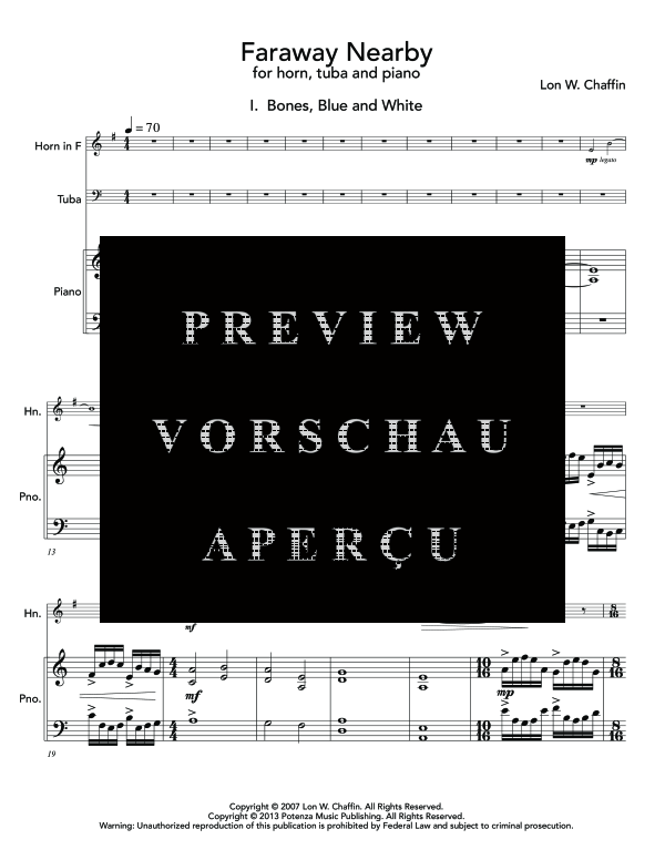 Produktgalerie: Seite 5 von 11 Faraway Nearby, , (Trio Horn in F, Tuba und Klavier)