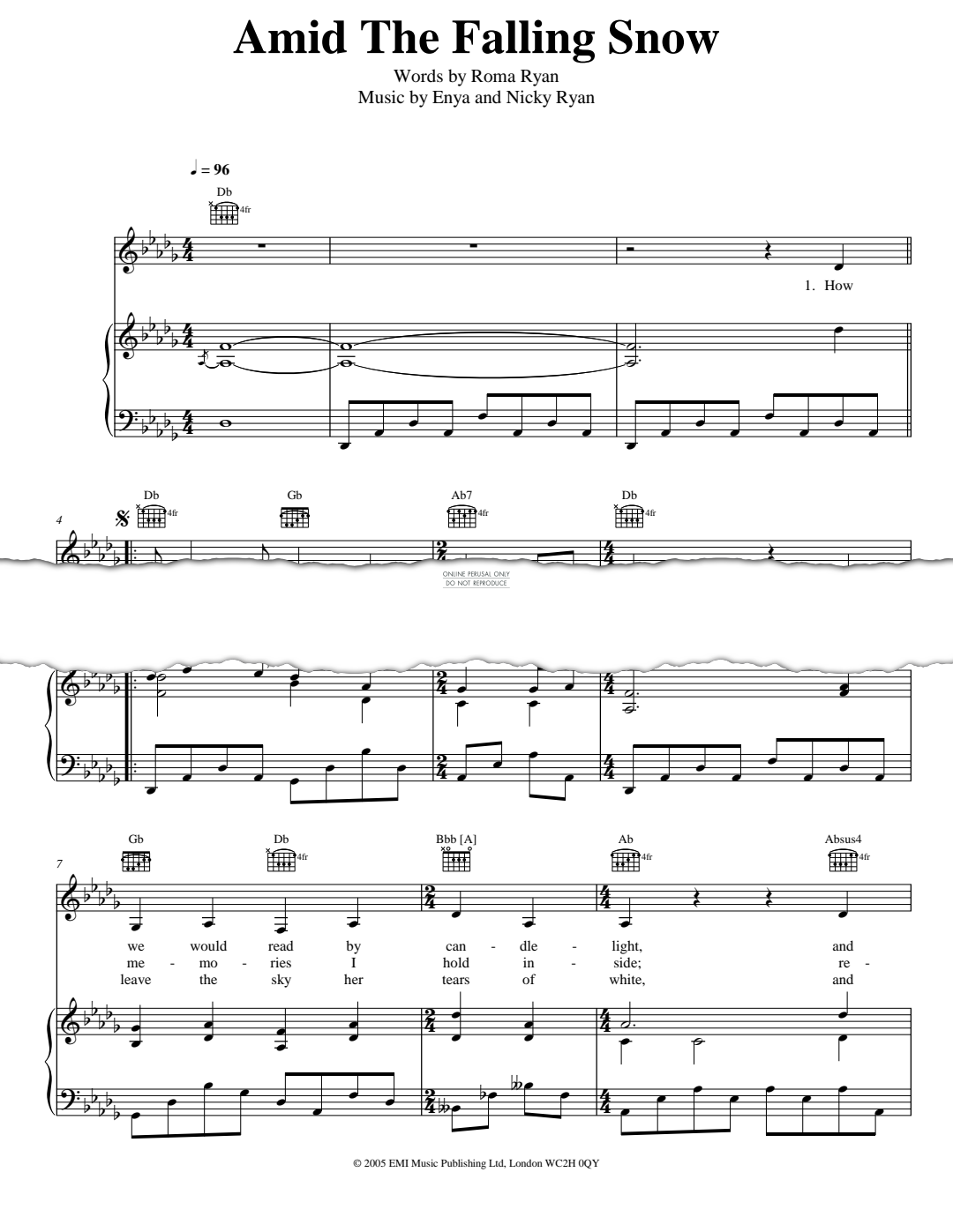 Produktgalerie: Seite 1 von 1 Amid The Falling Snow, Enya, Gesang, Gitarre, Klavier