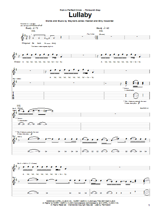 Produktgalerie: Seite 1 von 1 Lullaby, A Perfect Circle, Gitarre