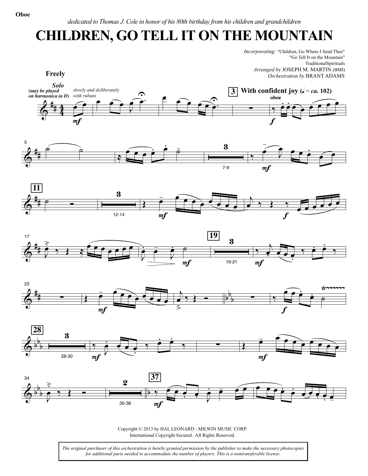 Product picture to: Children, Go Tell It on the Mountain - Oboe