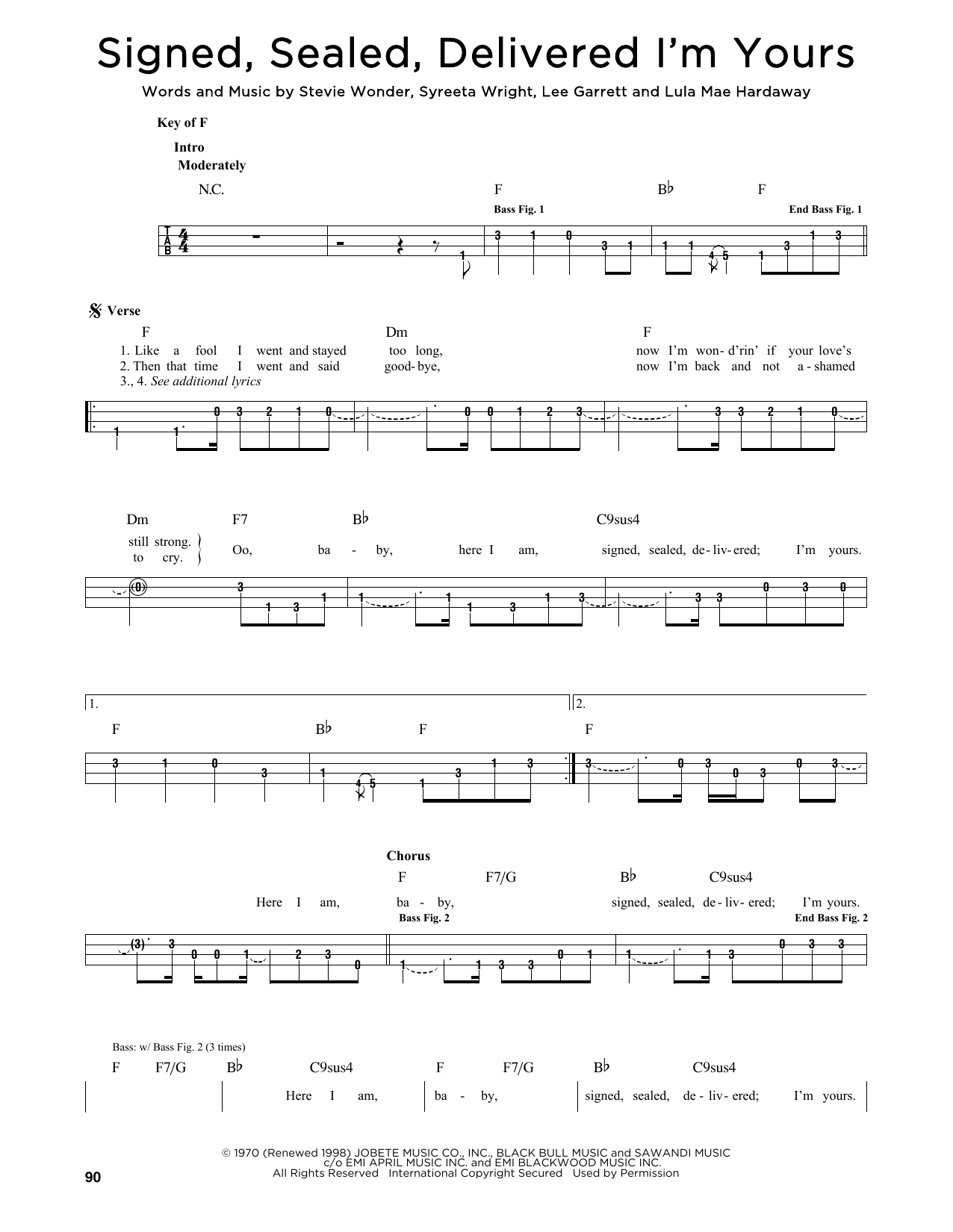 Produktgalerie: Seite 1 von 1 Signed, Sealed, Delivered I'm Yours, Stevie Wonder, E-Bass, Gitarre