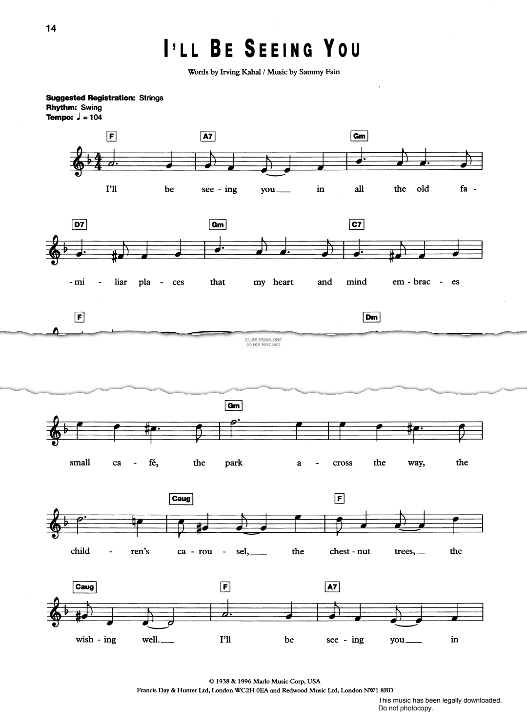 Product gallery: Page 1 of 1 I'll Be Seeing You, Sammy Fain