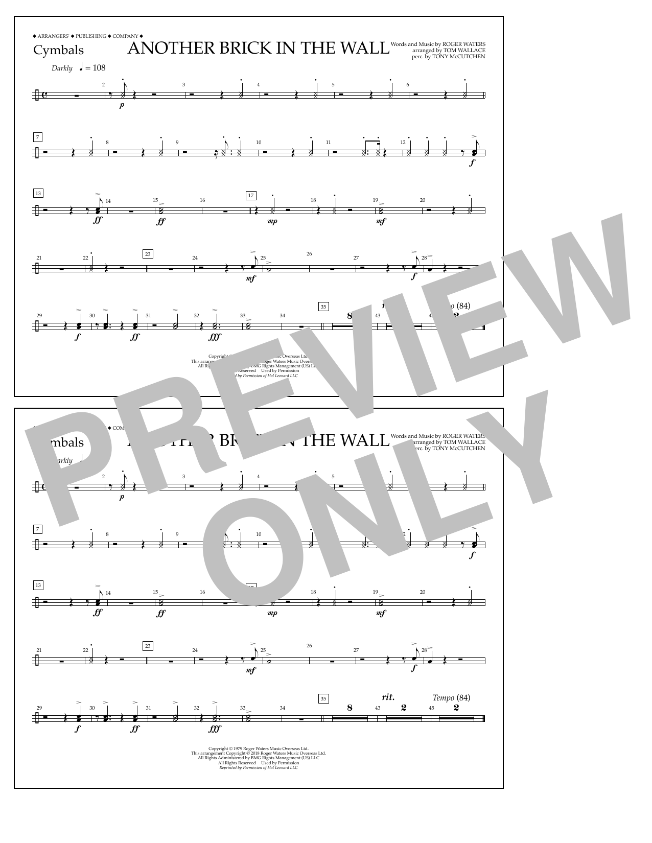 Produktbild zu: Another Brick in the Wall - Cymbals
