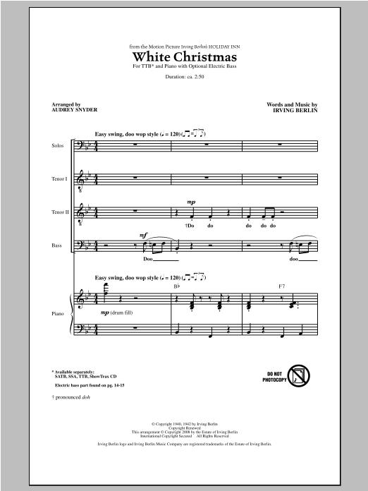 Product gallery: Page 1 of 1 White Christmas (arr. Audrey Snyder), Irving Berlin