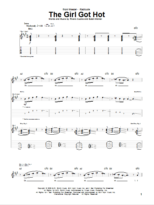 Produktgalerie: Seite 1 von 1 The Girl Got Hot, Weezer, Gitarre