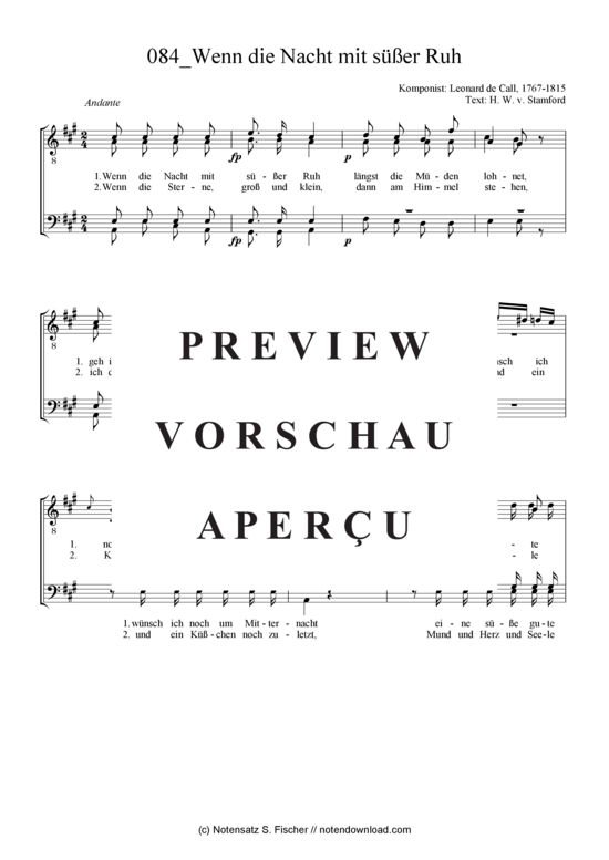 Product gallery: Page 2 of 4 Wenn die Nacht mit süßer Ruh , , (male choir)