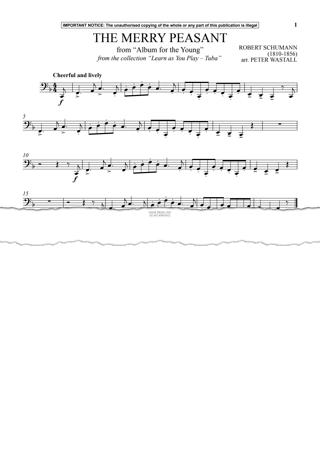 gallery: The Merry Peasant from Album for the Young (from Learn As You Play Tuba), Robert Schumann, Klavier, Tuba