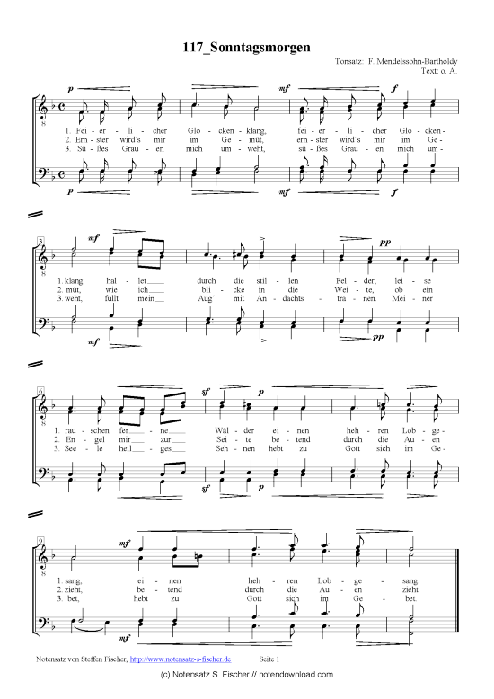 Product picture to: Sonntagsmorgen  F. Mendelssohn-Bartholdy