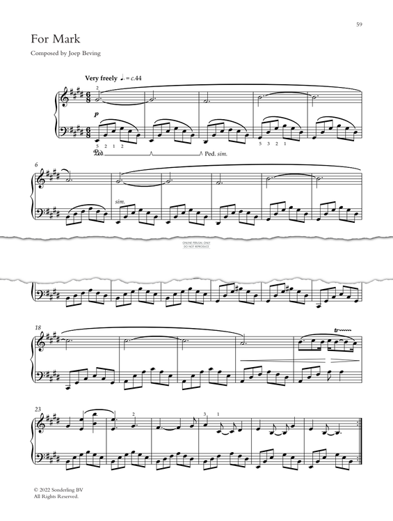Produktgalerie: Seite 1 von 1 For Mark, Joep Beving, Klavier