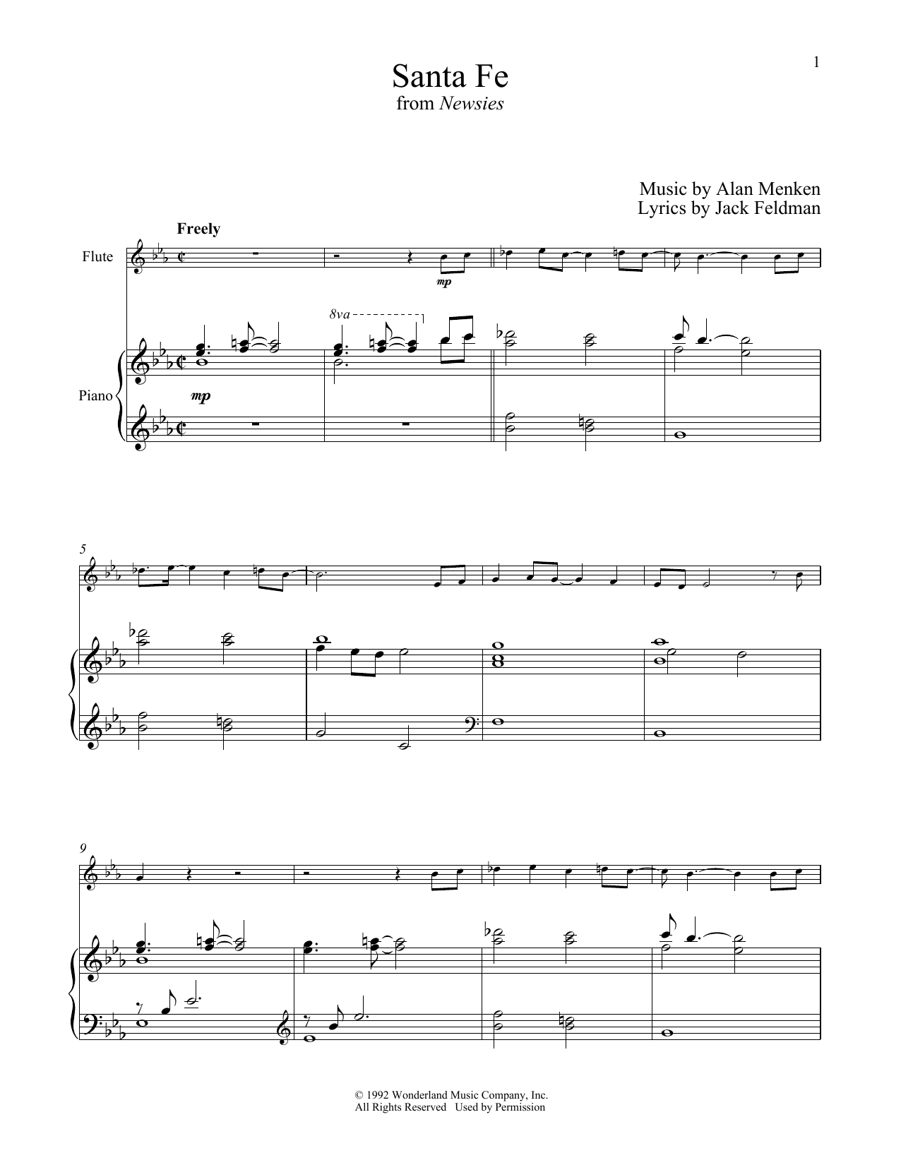 Produktbild zu:  Santa Fe (from Newsies) - Alan Menken