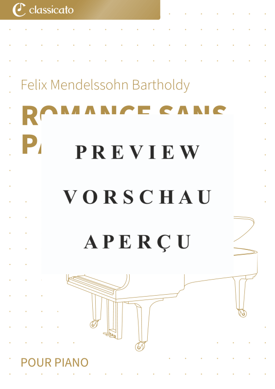 Produktgalerie: Seite 2 von 6 Romance sans paroles - MWV U 86 - Miniature romantique pour piano simplifiée en fa majeur, , Klavier Solo