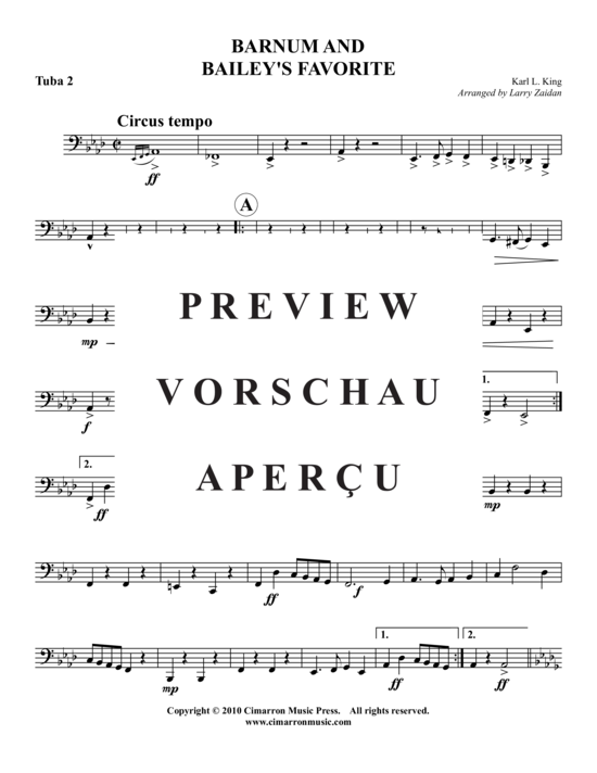 Product gallery: Page 15 of 16 Barnum and Bailey's Favorite , , (Tuba Quartet: 2x Baritone, 2xTuba)