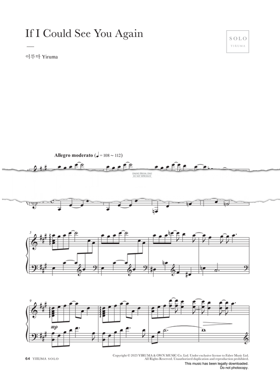 Produktgalerie: Seite 1 von 1 If I Could See You Again, Yiruma, Klavier