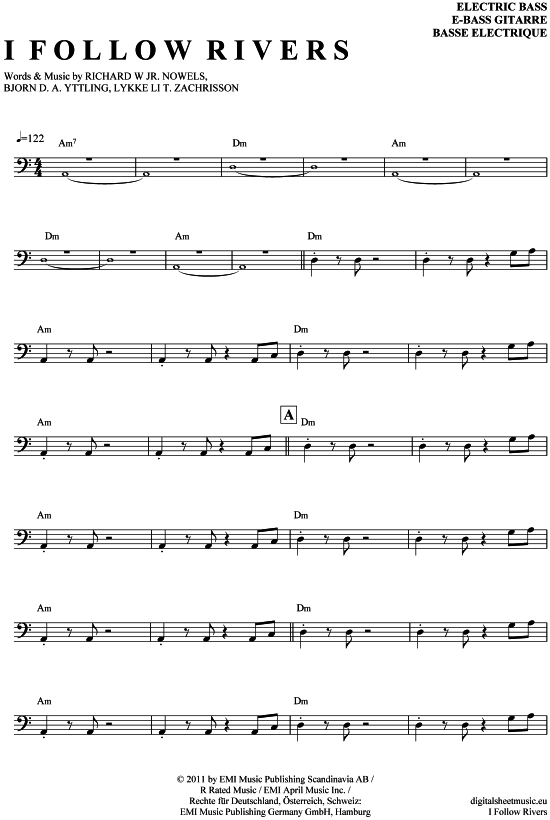 Product gallery: Page 1 of 4 I follow rivers , Lykke Li, Bass Guitar