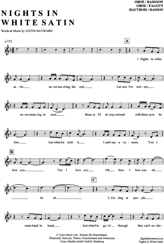 Produktbild zu: Nights in white satin The Moody Blues