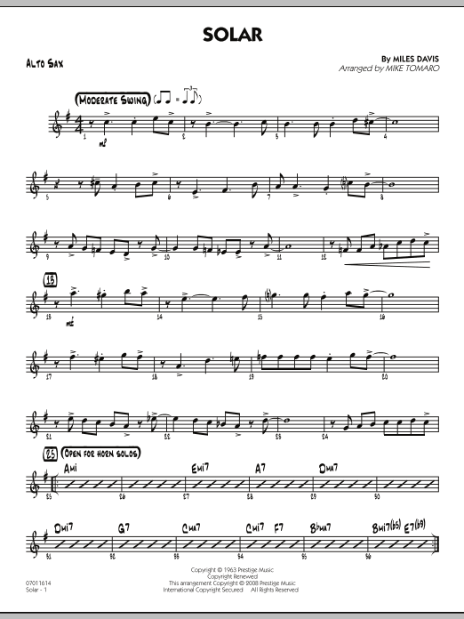 Produktgalerie: Seite 1 von 1 Solar - Alto Sax, Mike Tomaro