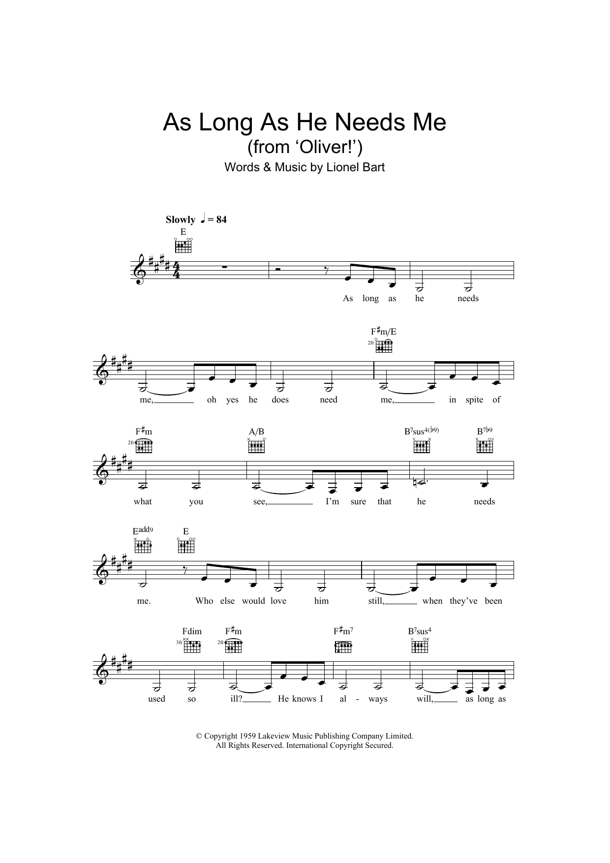 Produktbild zu: As Long As He Needs Me (from Oliver!)